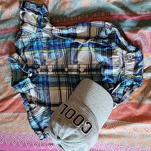 18 month boys onsie/hat bundle
